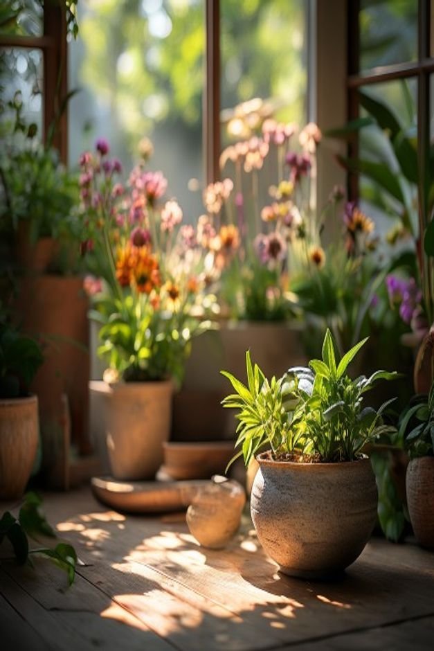 Editorial home photo for Bringing Your Garden to Life with Thoughtful Flower Pot Crafts, natural light, realistic stylin
