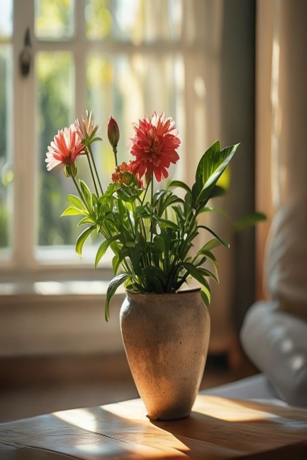Editorial home photo for Bringing Your Flower Pot Painting to Life, natural light, realistic styling, no text overlay