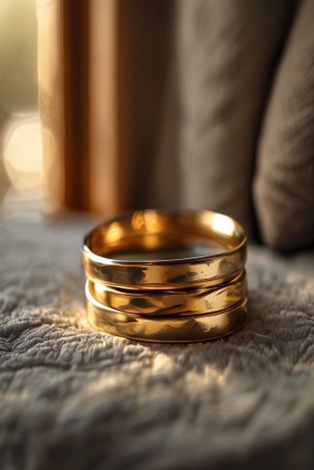 Editorial home photo for Elegant Metallic Bands and Edges, natural light, realistic styling, no text overlay