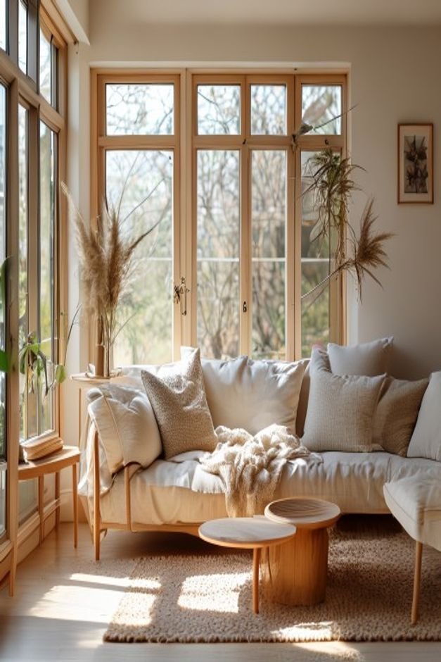 Editorial home photo for Incorporate Natural Embellishments, natural light, realistic styling, no text overlay