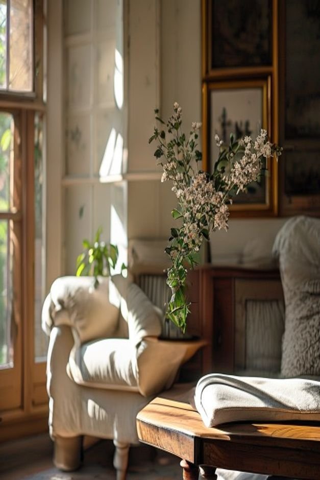 Editorial home photo for A Touch of Antiquing or Distressing, natural light, realistic styling, no text overlay