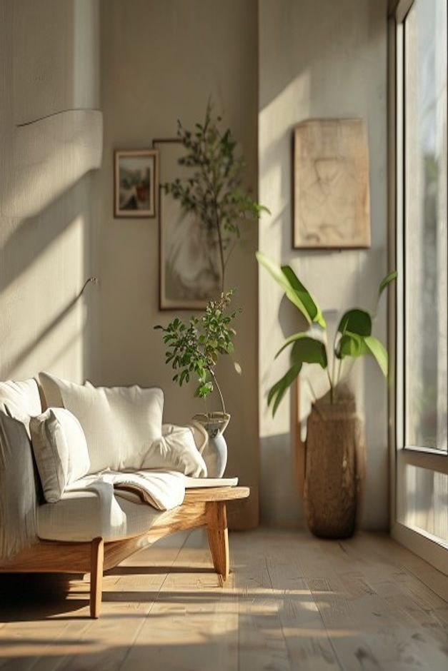 Editorial home photo for Incorporate Natural Embellishments, natural light, realistic styling, no text overlay