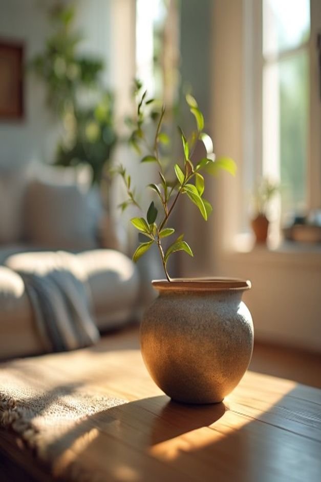 Editorial home photo for Consider the Pots Original Form, natural light, realistic styling, no text overlay