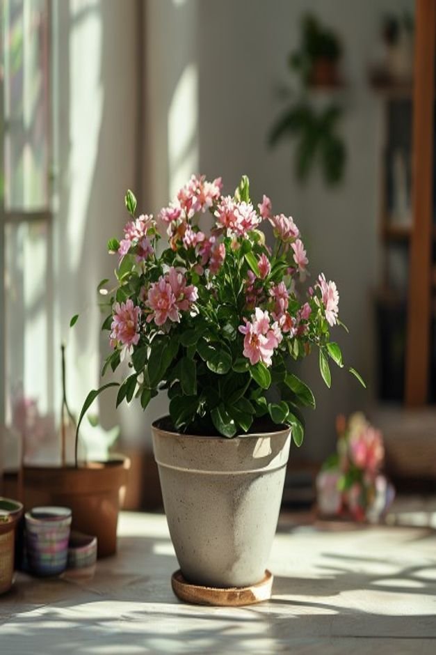 Editorial home photo for Finishing Your Flower Pot Painting Projects, natural light, realistic styling, no text overlay