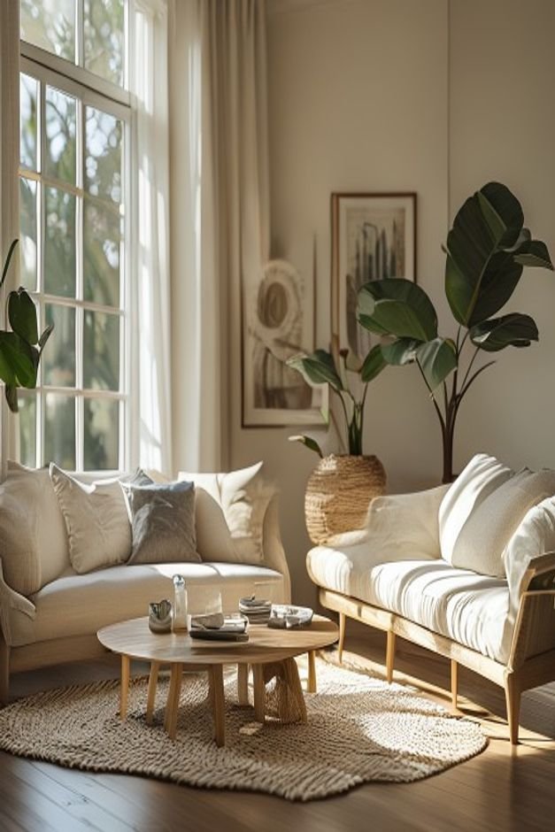 Editorial home photo for Group for Greater Impact, natural light, realistic styling, no text overlay