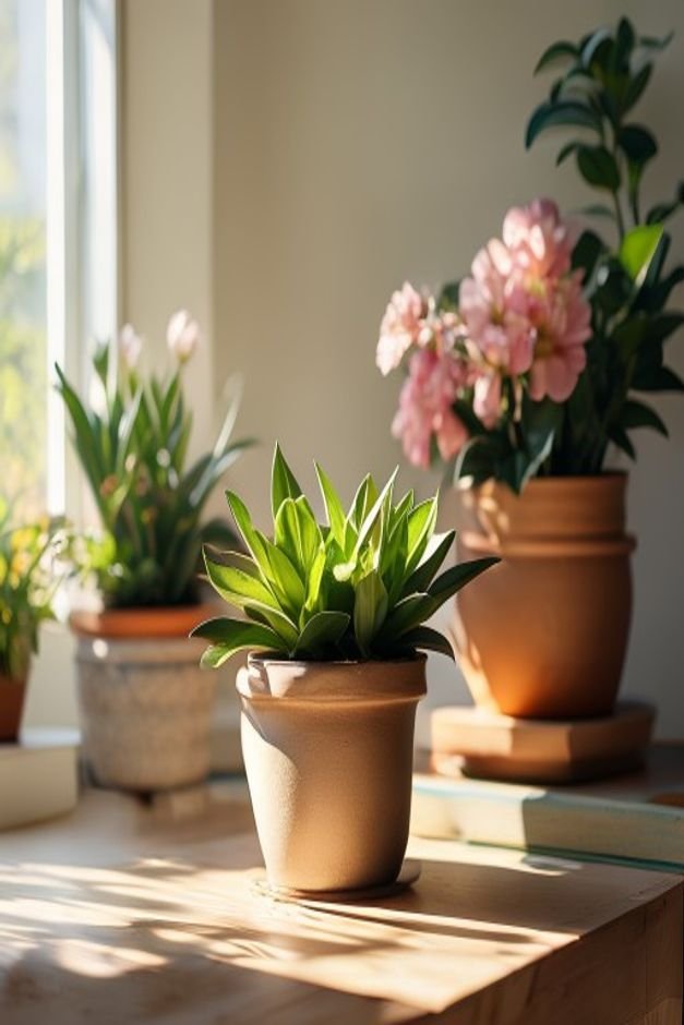 Editorial home photo for Embracing the Versatility of Flower Pot Crafts, natural light, realistic styling, no text overl