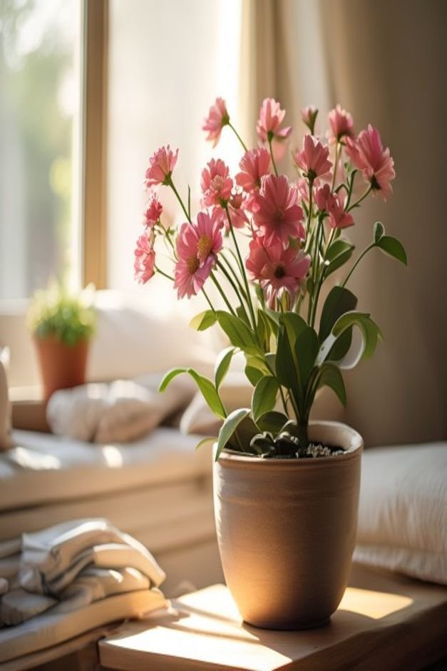 Editorial home photo for Making Your Flower Pot Crafts Shine, natural light, realistic styling, no text overlay