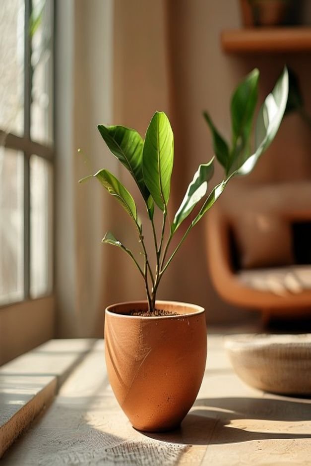 Editorial home photo for Finishing Your Terracotta Pot Collection, natural light, realistic styling, no text overlay