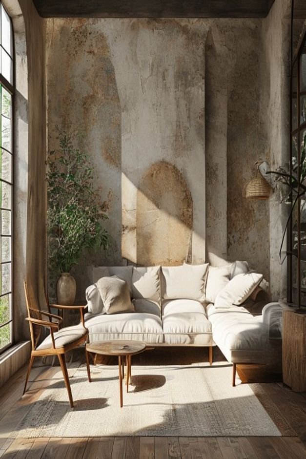 Editorial home photo for The Patina of Time and Intentional Aging, natural light, realistic styling, no text overlay