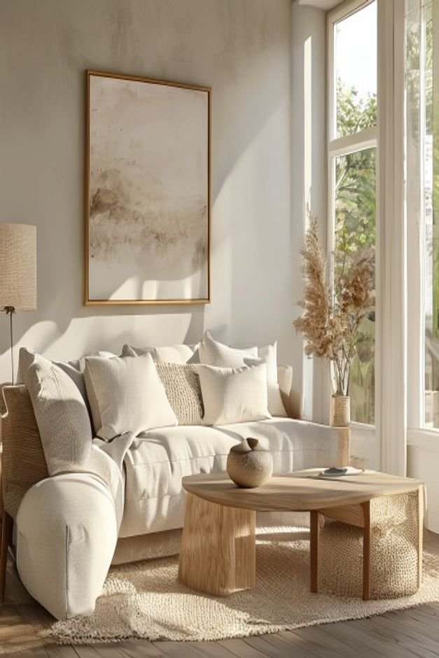 Editorial home photo for 9. Choosing Impersonal Art, natural light, realistic styling, no text overlay