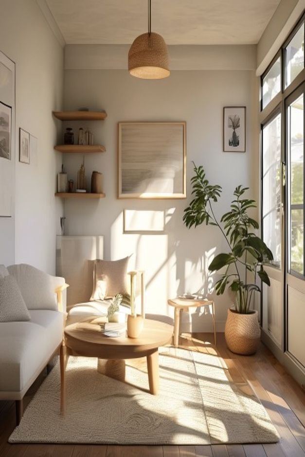 Editorial home photo for Achieving a Finished Look, natural light, realistic styling, no text overlay