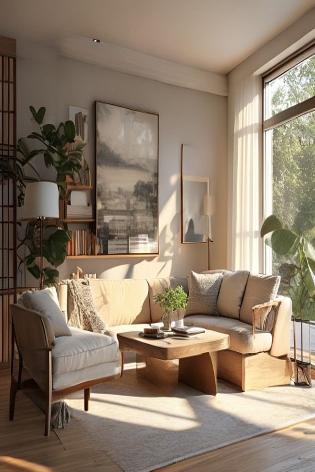 Editorial home photo for 9. Choosing Impersonal Art, natural light, realistic styling, no text overlay