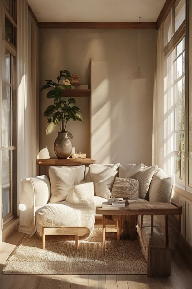 Editorial home photo for Thoughtful Lighting as Art, natural light, realistic styling, no text overlay