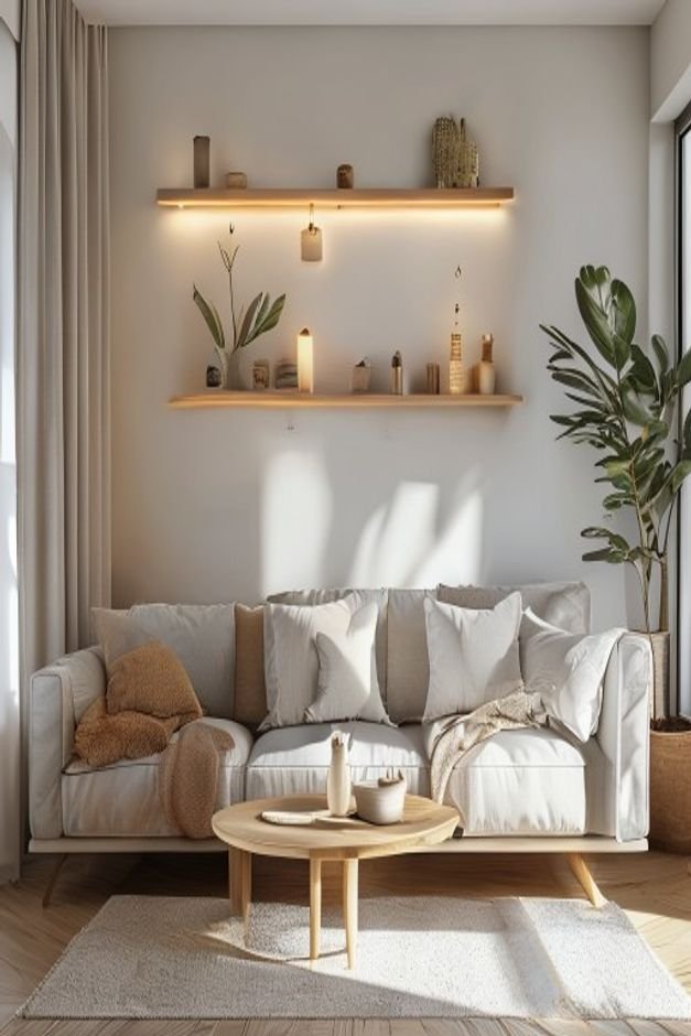Editorial home photo for Conclusion: Smart Above Sofa Wall Decor, natural light, realistic styling, no text overlay