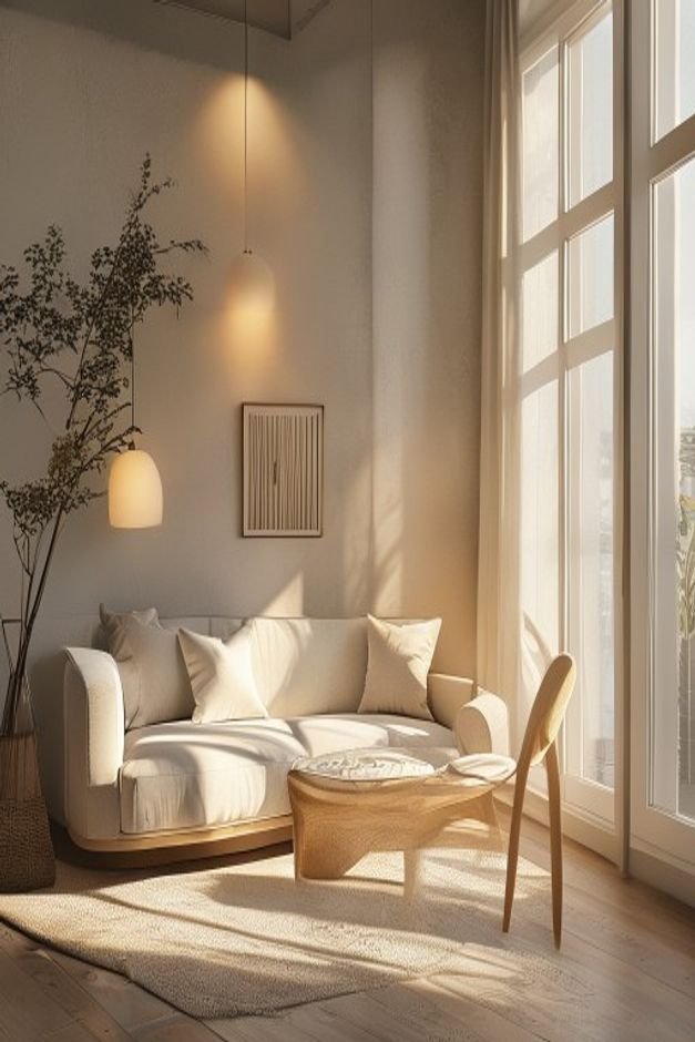 Editorial home photo for 13. Light It Up Thoughtfully, natural light, realistic styling, no text overlay