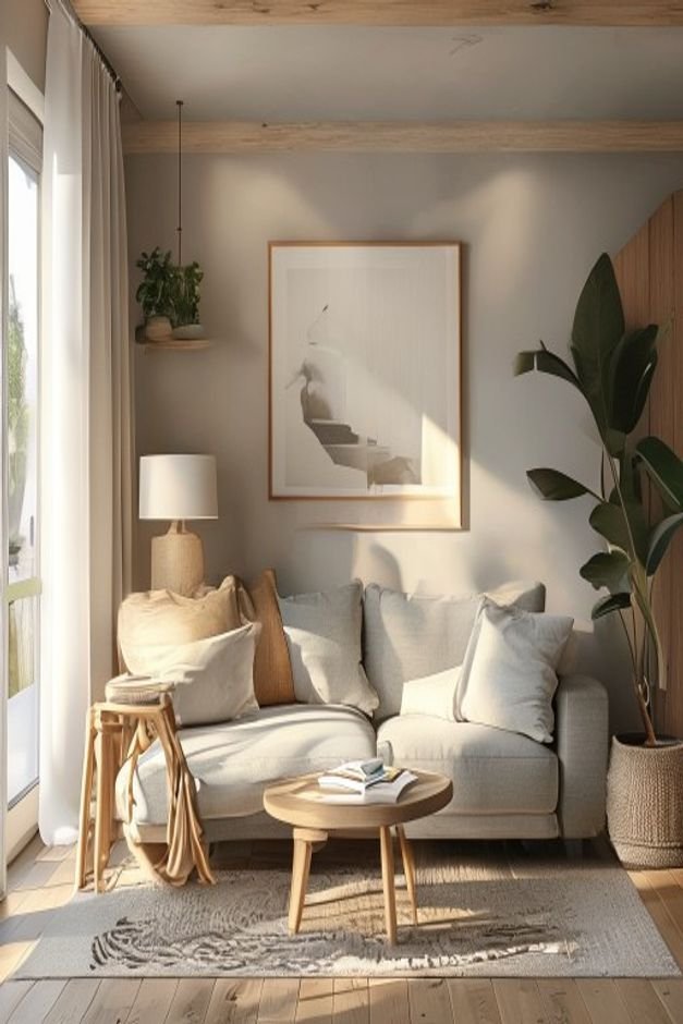 Editorial home photo for 14. Create a Consistent Color Palette, natural light, realistic styling, no text overlay