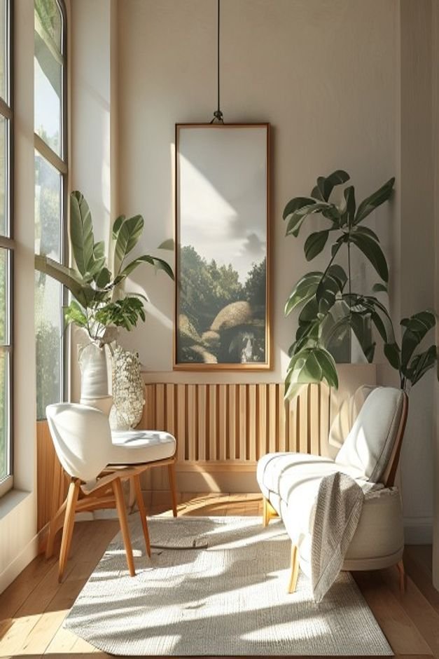 Editorial home photo for 16. Use a Picture Rail for Flexibility, natural light, realistic styling, no text overlay