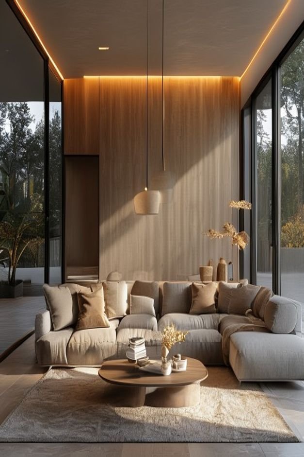 Editorial home photo for Integrated Lighting Solutions, natural light, realistic styling, no text overlay
