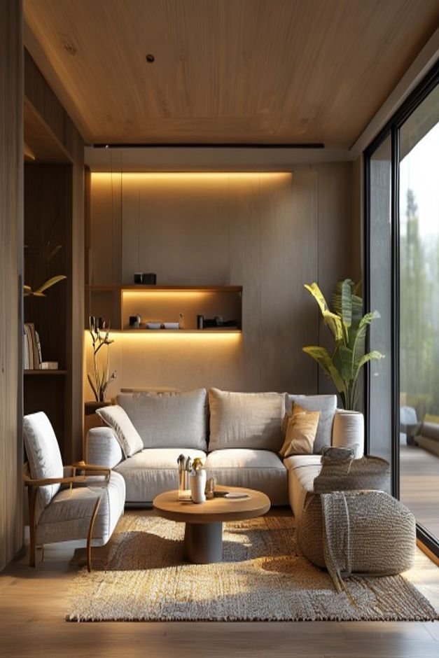 Editorial home photo for Integrated Lighting Solutions, natural light, realistic styling, no text overlay