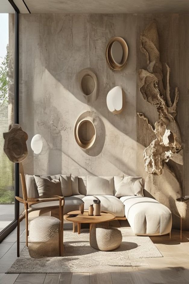 Editorial home photo for 11. Think Beyond the Frame: Wall Sculptures, natural light, realistic styling, no text overlay