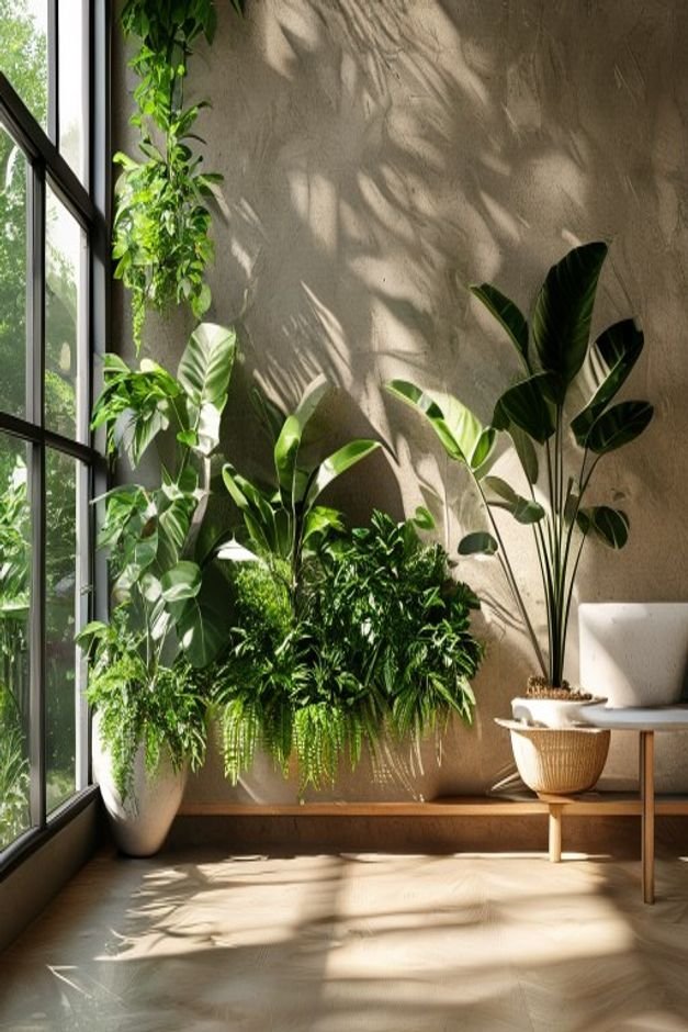 Editorial home photo for 15. Incorporate Greenery with Wall Planters, natural light, realistic styling, no text overlay