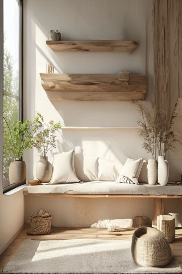 Editorial home photo for 19. Personalize with a Photo Ledge, natural light, realistic styling, no text overlay