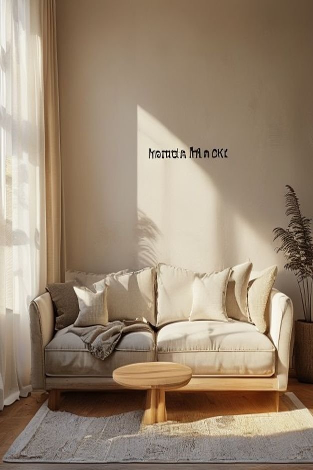 Editorial home photo for Making Your Mark Above the Sofa, natural light, realistic styling, no text overlay