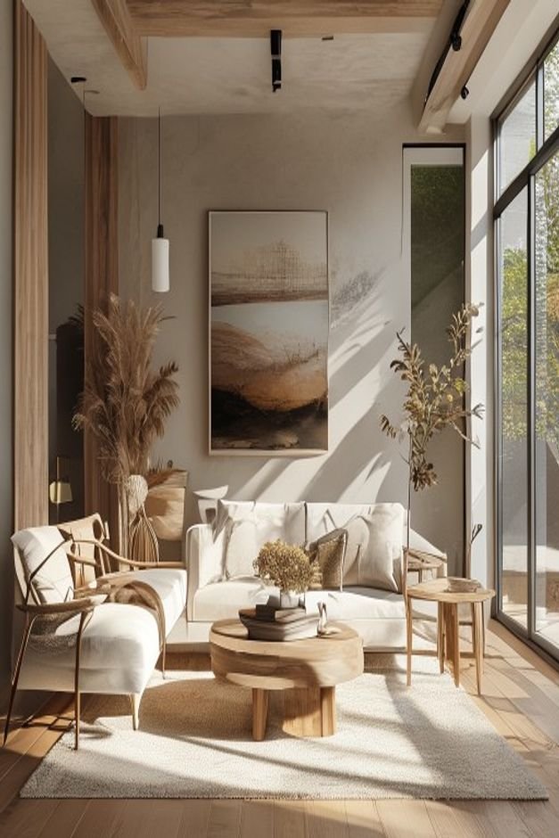 Editorial home photo for Layering for Depth and Dimension, natural light, realistic styling, no text overlay