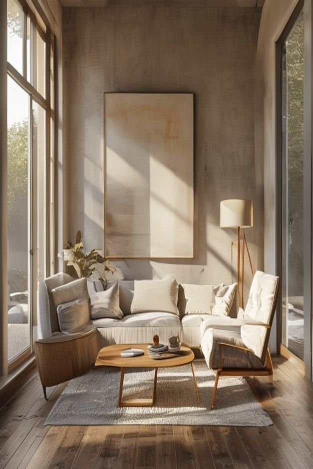 Editorial home photo for 8. Layered Lighting and Art, natural light, realistic styling, no text overlay