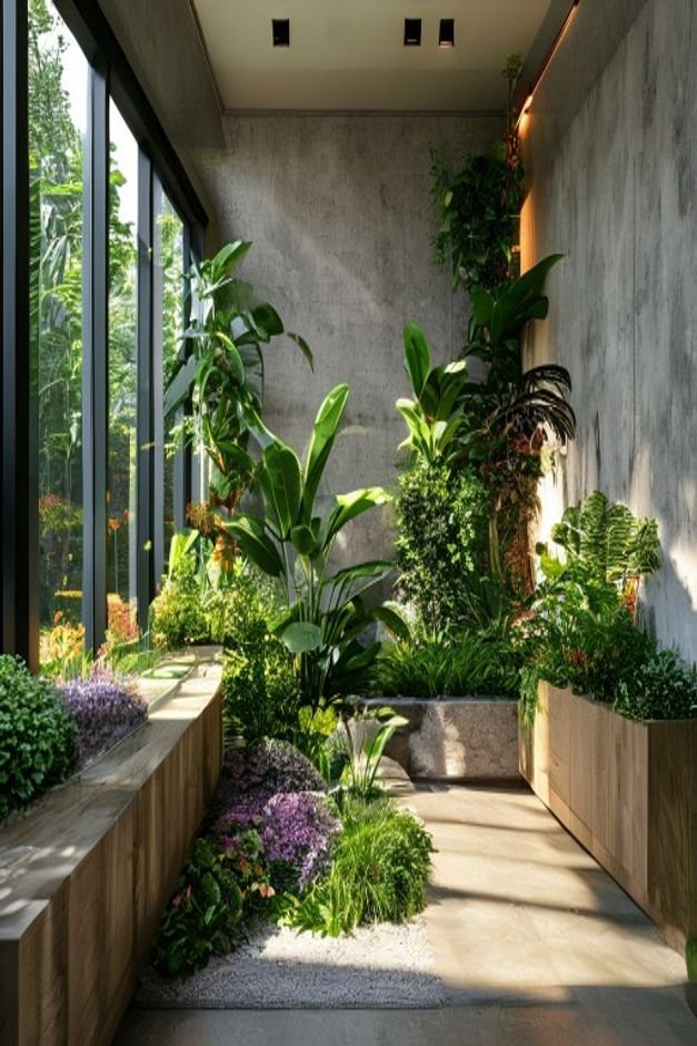 Editorial home photo for 9. Vertical Garden or Botanical Display, natural light, realistic styling, no text overlay