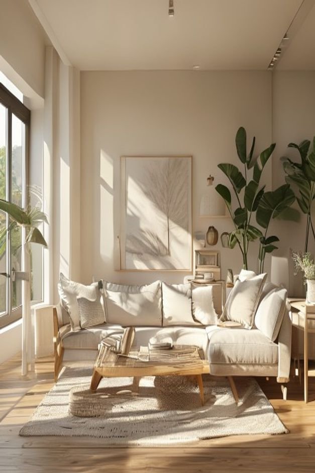 Editorial home photo for Refining Your Space, natural light, realistic styling, no text overlay