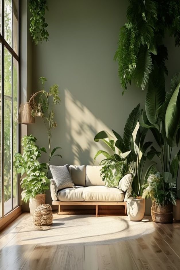 Editorial home photo for Integrate Nature with Greenery and Botanicals, natural light, realistic styling, no text overlay